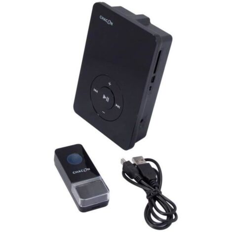 Chacon – Carillon sans fil personnalisable – Portée jusqu'à 100 m – Volume réglable – Indice de protection IP44 – 7 mélodies MP3