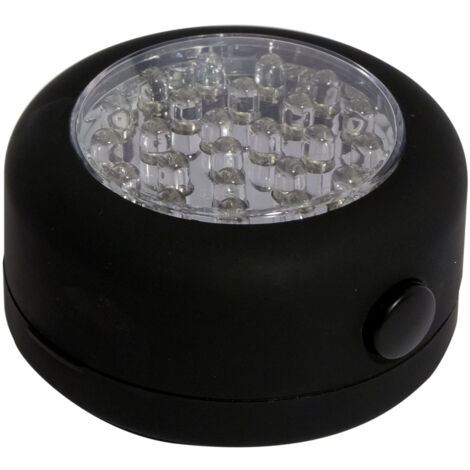 Chacon – Lampe LED ronde magnétique 60lm – Classe A+ – Alimentation par 3 piles AAA – Fixation par crochets et aimants