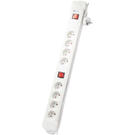 Chacon multiprise 8 prises blanc avec parafoudre 16 A