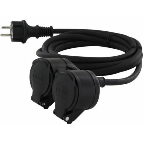 Chacon Prolongateur HO5RR-F 3 x1,5mm2- IP44 Dual-Head - 10m -