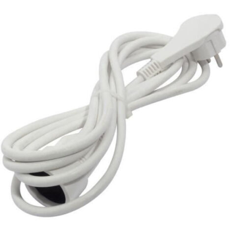 CHACON Prolongateur HO5VVF 3 x 1,5 mm²- 3 m - Avec fiche plate - Blanc