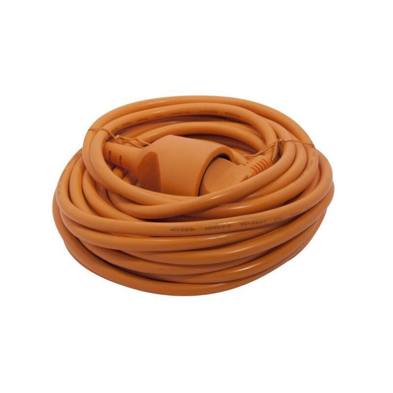 Rallonge electrique 12 m HO5VVF 3x1,5 mm2 orange - Chacon