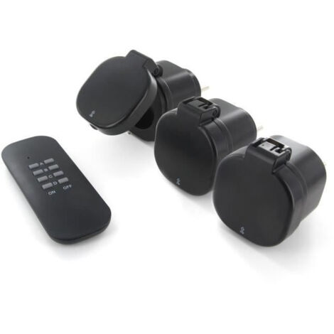 CHACON Set 3 mini prises exterieures On/Off - 3000W - FR + Telecommande
