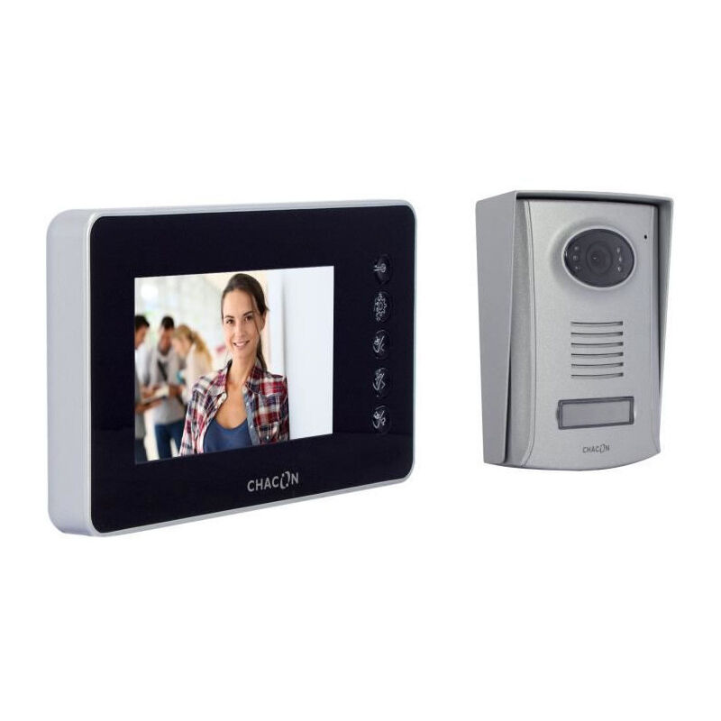 Chacon - Visiophone couleur 4 fils 4,3 noir avec ecran ultraplat