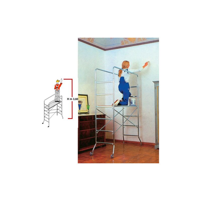 Mini a chafaudage a chafaudage en acier galvanisA Super Trio cm 180x64x185 h