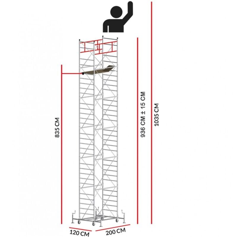 Scedil - Echafaudage M5 superlux (Hauteur de travail 10,35 m)