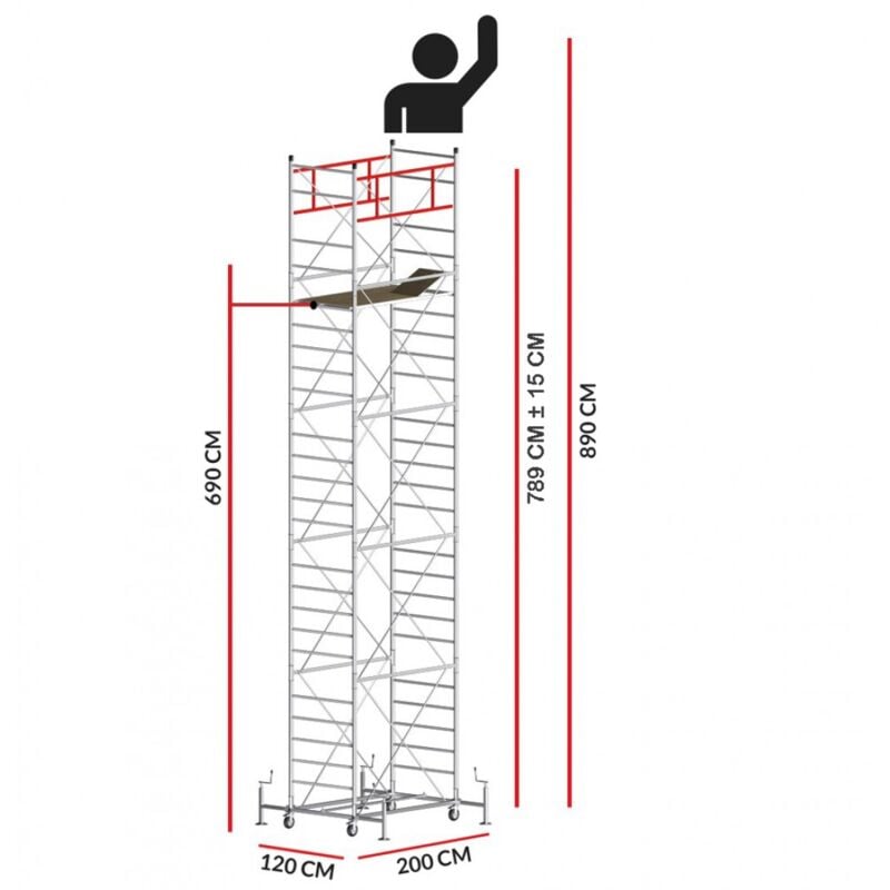 Echafaudage M5 superlux (Hauteur de travail 8,90 m)