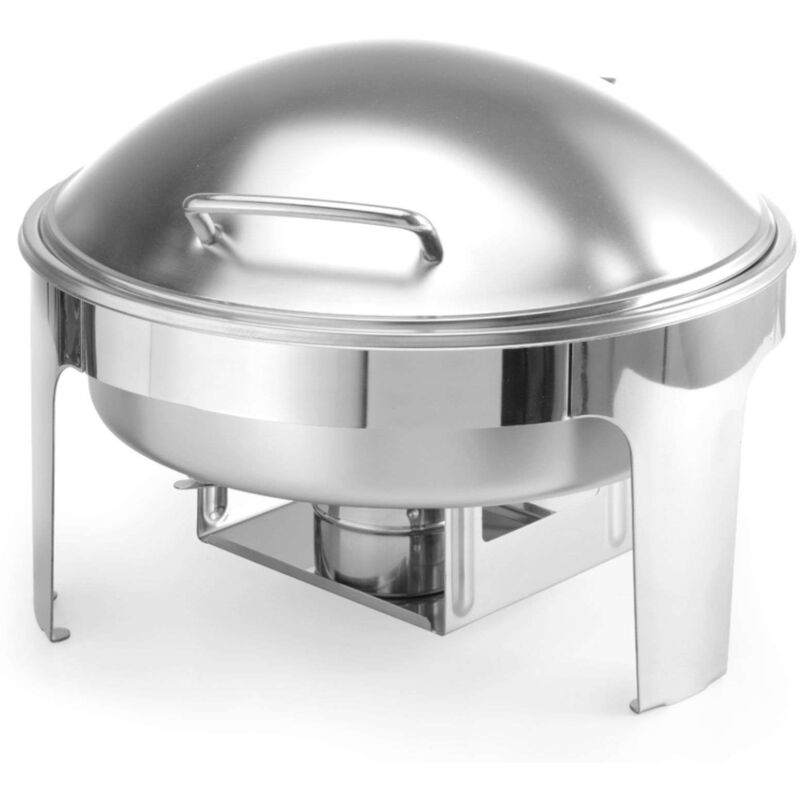 Chauffe-plats pour pâtes, bougies, acier satiné, rond