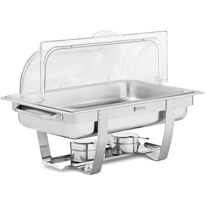 Chafing dish buffet réchaud chauffe-plat à bougie professionnel gn 1/1 8,5 l base étroite (matériaux : inox, plastique (polycarbonate), volume : 8,5