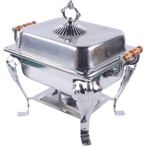 Chafing Dish Food Warmer Container, Acier Inoxydable Hot Food Holder, Chafing Dish Buffet Food Warmer Commercial Chafer for Catering