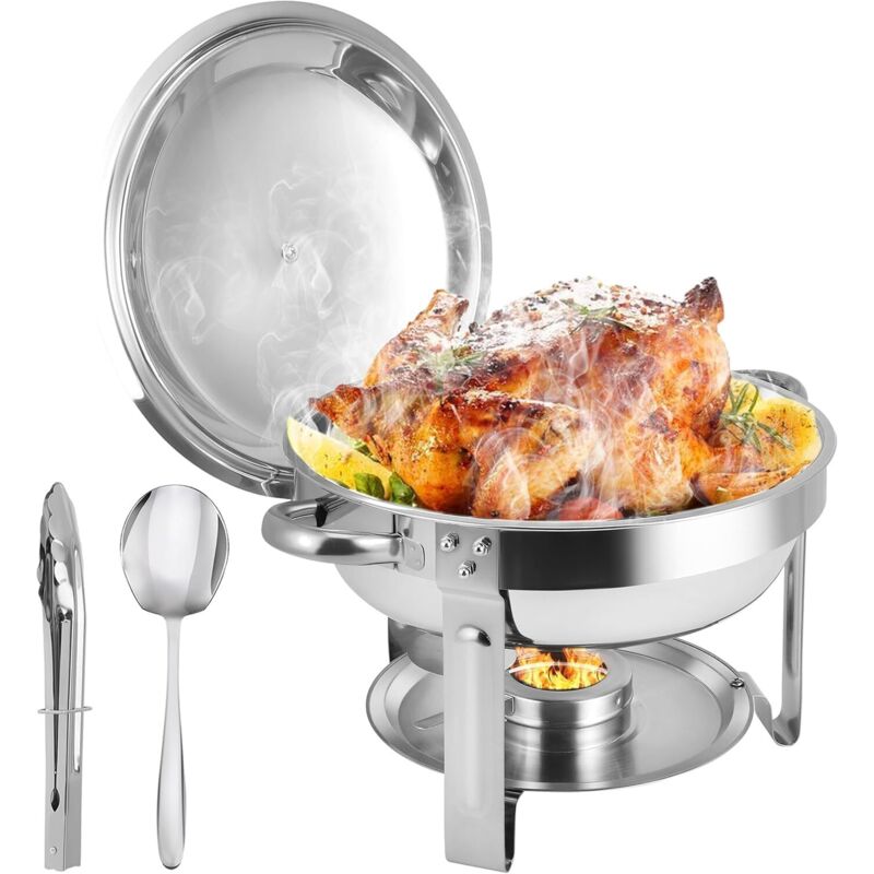 Chafing Plate Buffet Set 6QT en acier inoxydable Chafing Plates pour buffet avec couvercles, chauffe-aliments pour buffet de fêtes, serveurs de
