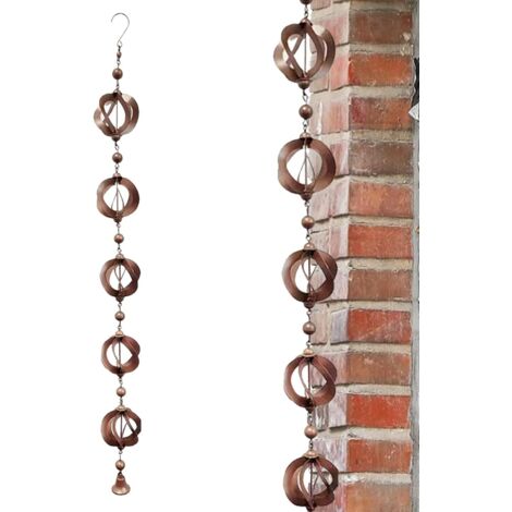 Chaies Chaîne d'attrape-Pluie  Collecteur d'eau de Pluie Robuste pour la décoration extérieure,Attrape-Pluie de Jardin élé, Extension Flexible de gouttière de Pluie pour Tuyau de Descente de