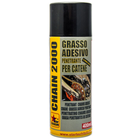 CHAIN 2000 spray 400 ml Olio sintetico grasso adesivo lubrificante per catene 6 PEZZI