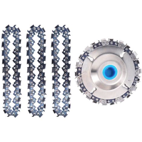 Chain disc for wood carving - with 3 extra discs, 7/8 inch arbor grinding wheel, circular shaping chainsaw disc