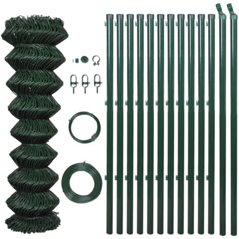 Chain fence 1 x 25 m Green with Posts & All Hardware
