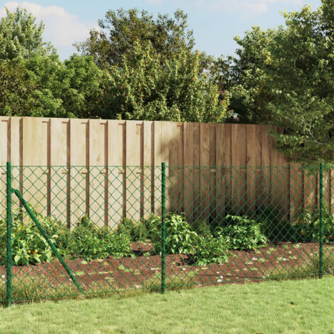 Chain Link Fence Green 0.8x10 m vidaXL