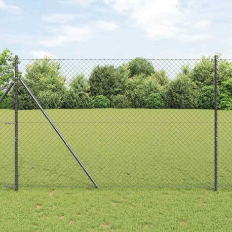 Chain Link Fence Grey 25 x 1.6 m Steel vidaXL