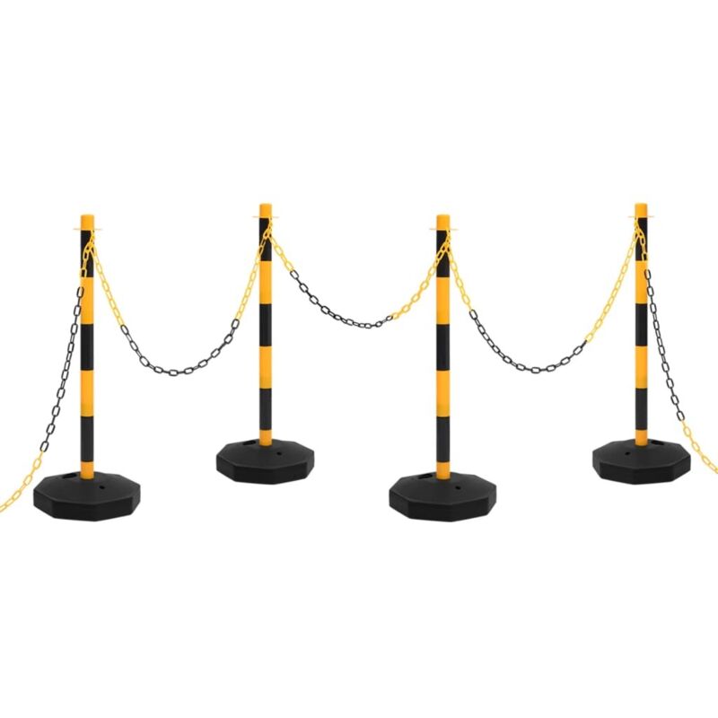 Chain Post Set with 10 m Plastic Chain Vidaxl