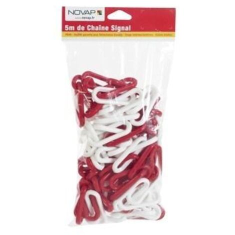 Chaîne Ø 10mm x 5m Rouge/Blanc en sac - SIGNAL - 1205048