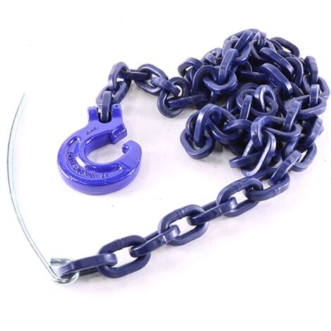 Chaîne à maillons carrés avec crochet à boucle et aiguille à perforer, qualité 10, force de traction admissible LC 8500 daN, longueur 2,5 m, chaîne Ø 10 mm