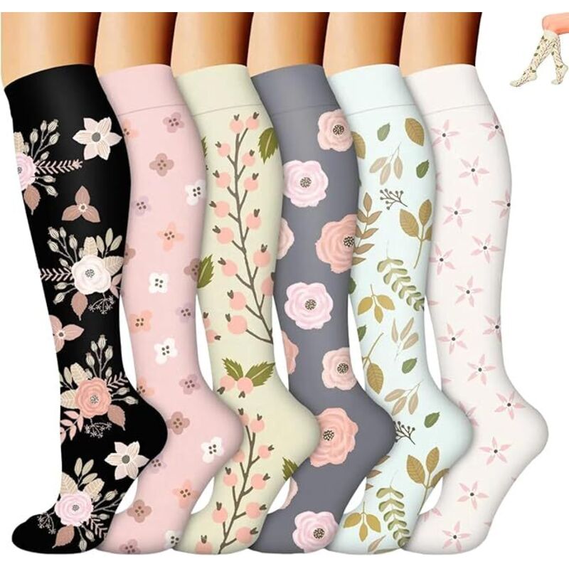 Chaîne à neige et chaussette,Chaussettes de compression pour femmes et hommes, soutien gradué de la circulation sanguine, idéales pour la course à