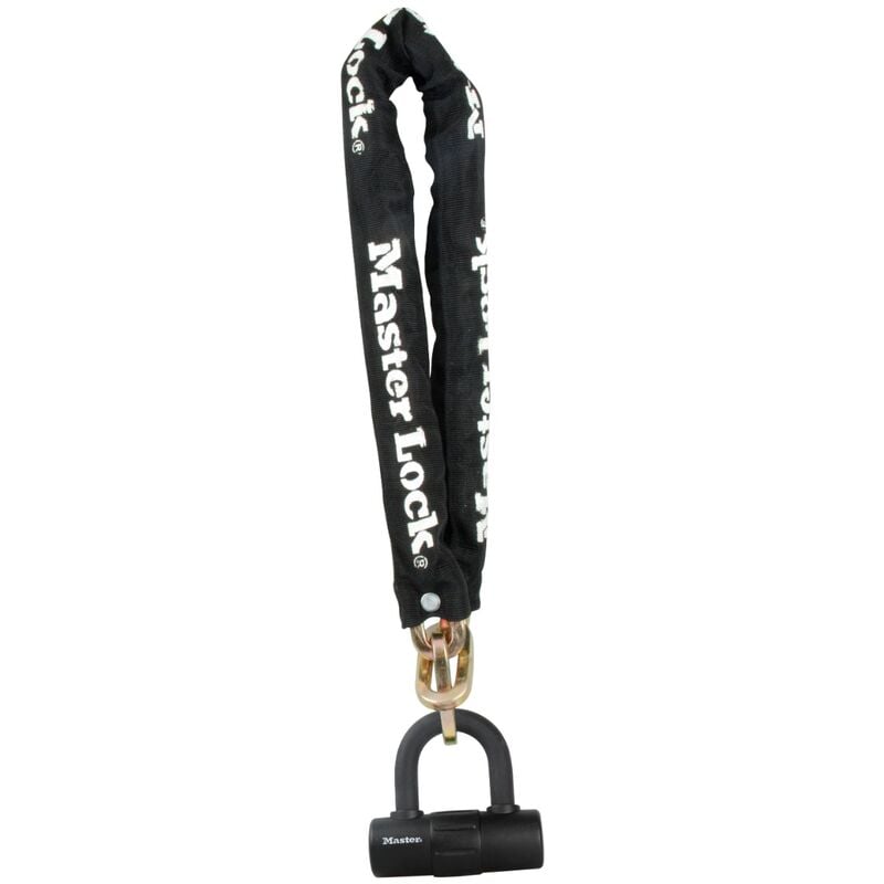 Master Lock - Chaîne en acier cémenté masterlock 90 cm x 10 mm de diamètre avec mini u à clé - noir - 8234EURDPRO