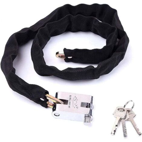Chaîne antivol robuste pour moto, 3 clés, 100 cm, noir