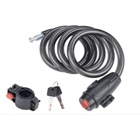 Chaîne Antivol Vélo 110 CM, Serrure de câble pour Vélos, Motos, trotinette electrique, Noir