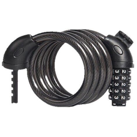 Chaîne Antivol Vélo 120 CM, Serrure de câble pour Vélos, Motos, Trotinette Electrique, Noir
