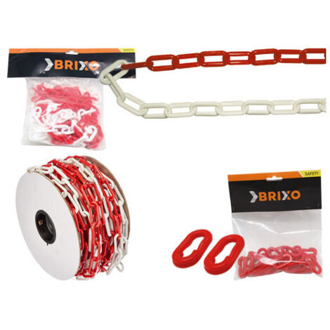 Chaîne Brixo PVC blanc/rouge Ø 6 mm longueur 25 m – signalisation