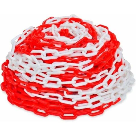 Chaîne d'Avertissement Plastique Rouge et Blanc Chaîne de Signalisation Ephé
