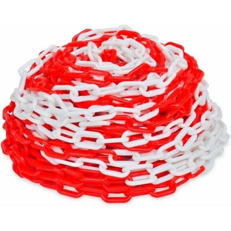 Chaîne d'Avertissement Plastique Rouge et Blanc Chaîne de Signalisation Ephé