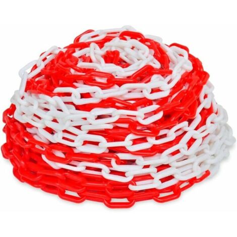 Chaîne d'Avertissement Plastique Rouge et Blanc Chaîne de Signalisation Ephé