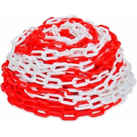Chaîne d'Avertissement Plastique Rouge et Blanc Chaîne de Signalisation Ephé