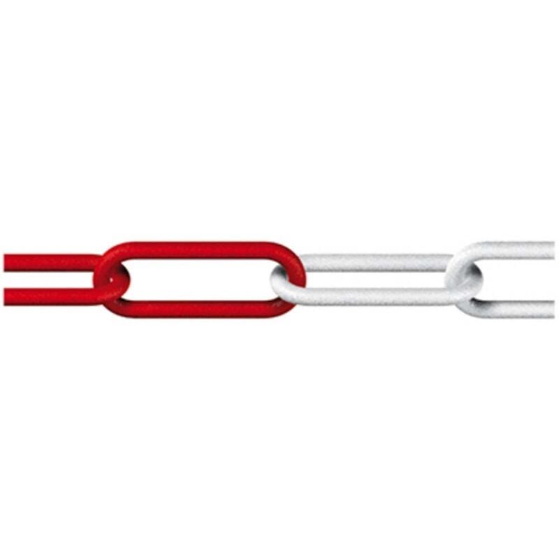 138201 Chaîne de signalisation rouge, blanc plastique 25 m - Dörner+helmer
