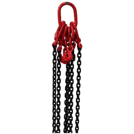 chaine de levage 7mm 4 brins 2.50 m + 8 crochets