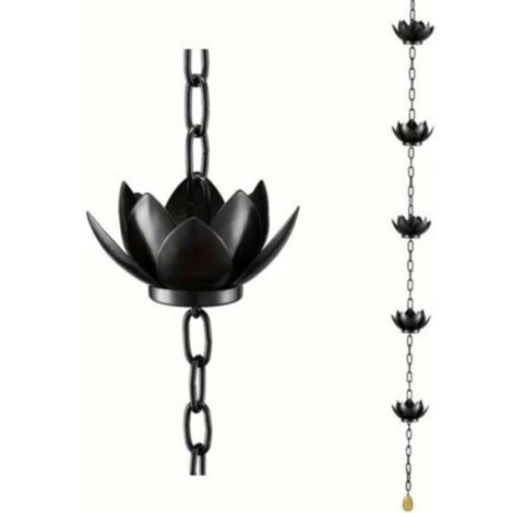 Chaîne de pluie, chaîne de réception de pluie Lotus pour gouttières extérieures, coupes de chaîne de pluie pour remplacer la descente de gouttière, détourner l'eau