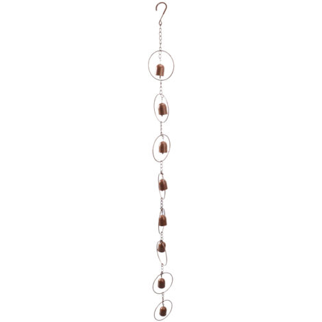 Chaîne de Pluie Décorative en Métal, Carillon Pluie Suspendu pour Gouttière, Design en Cloche et Son Agréable