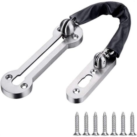 Chaîne de porte de sécurité en acier inoxydable pour porte d'entrée, verrou de porte haute performance avec vis (longueur de la chaîne : 190 mm)-AquaForge