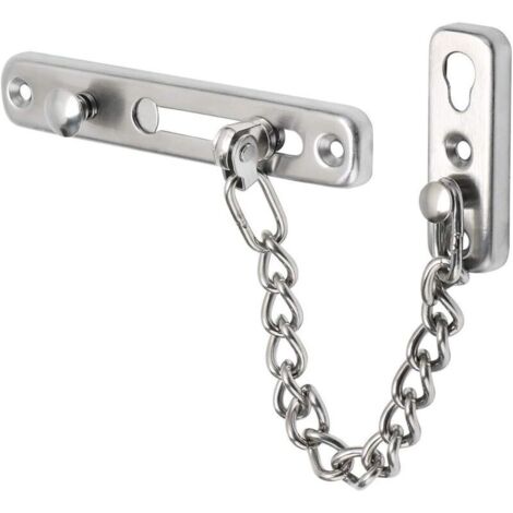 Chaîne de Porte de Sécurité Limiteur de Porte Étroit Verrou de Porte Anti-Vol à Ressort avec Vis pour Porte Interne à Domicile, Finition Brossée en Acier Inoxydable