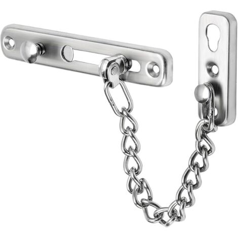 Chaîne de Porte de Sécurité Limiteur de Porte Étroit Verrou de Porte Anti-Vol à Ressort avec Vis pour Porte Interne à Domicile, Finition Brossée en Acier Inoxydable, EFD9000-LS