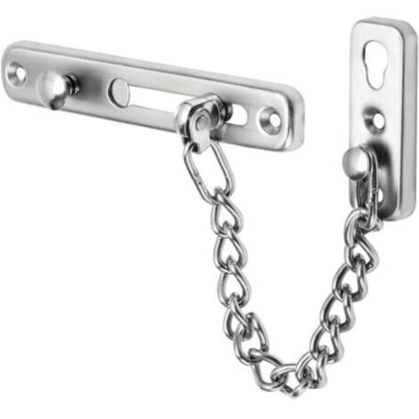 Chaîne de Porte de Sécurité Limiteur de Porte Étroit Verrou de Porte Anti-Vol à Ressort avec Vis pour Porte Interne à Domicile, Finition Brossée en Acier Inoxydable, EFD9000-LS