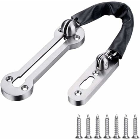 Chaîne de porte en acier inoxydable, chaîne de sécurité pour portes extérieures, verrou de porte de sécurité robuste Triumph avec vis (longueur de la chaîne : 190 mm)-AquaForge