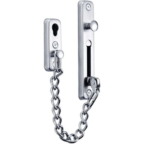 Chaîne de porte en acier inoxydable, verrou de sécurité, chaîne de porte argentée, verrou à pêne coulissant, verrou de sécurité à 4 vis-AquaForge