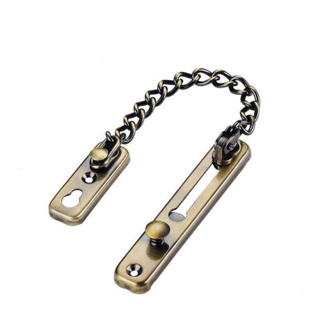 Chaîne de porte en acier, verrou de sécurité, chaîne de porte de chambre, chaîne antivol, appart'hôtel, portes et fenêtres intérieures (bronze)-AquaForge