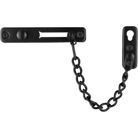 Chaîne de porte noire, protection de porte en acier inoxydable avec ressort Qté-AquaForge