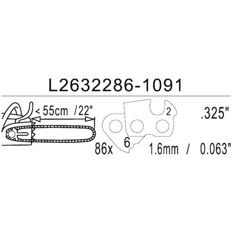 Chaîne de scie 22 pouces pour le combiné scie et fendeur HSP480 Torros HSP480ZBK