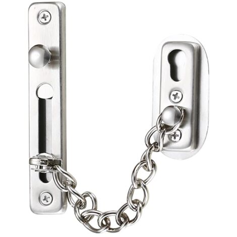 Chaîne de Sécurité, Chaîne de Porte en Acier Inoxydable 304, Serrure à Chaîne de Porte avec Vis, Argent Chromé Brossé