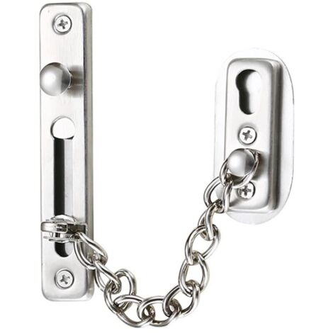 Chaîne de Sécurité, Chaîne de Porte en Acier Inoxydable 304, Serrure à Chaîne de Porte avec Vis, Argent Chromé Brossé