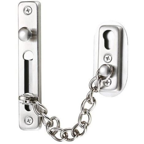 Chaîne de Sécurité, Chaîne de Porte en Acier Inoxydable 304, Serrure à Chaîne de Porte avec Vis, Argent Chromé Brossé